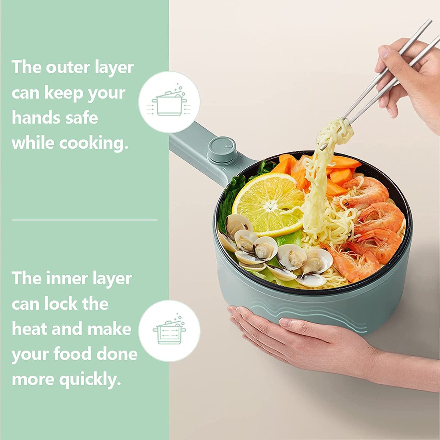 Heated Portable Pot mini cooker
